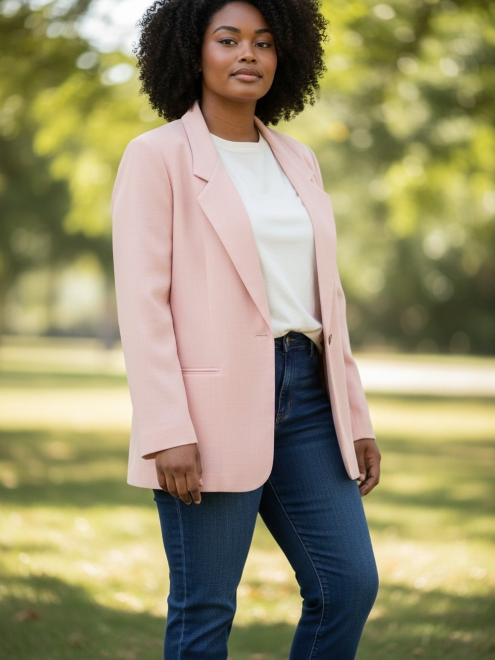 Sag Harbor Pale Pink Longline Blazer In EUC